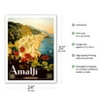 thumbnail image 2 of Amalfi Italia - Campania Italy - Vintage Travel Poster by Mario Borgoni c.1925 - Fine Art Matte Paper Print (Unframed) 24x32in, 2 of 4