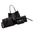 thumbnail image 4 of 4 piezas de bolso de cuero para mujer, bolso de mano, bolso de hombro, bolso de hombro, bolsos Negro Colcomx Bolsos de hombro Cartera de embrague, 4 of 7