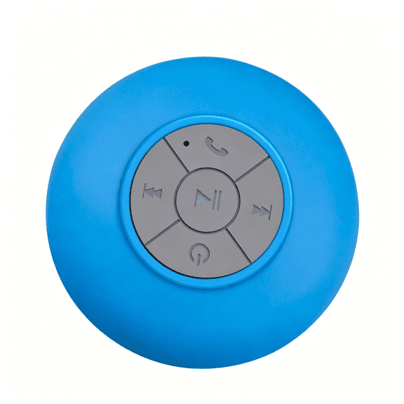 GJX Hd Waterproof Shower Speaker Bluetooth Wireless Mini Speakers Handsfree Portable Speakerphone with Built-In Mic & Suction Cup (Blue)