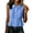 Blue, variant on Women's Cotton Linen Tops Sleeveless Collared Button Up Shirt Ruffled Hem Cute Summer Tanks Casual Travel Blouses (S, Purple)
