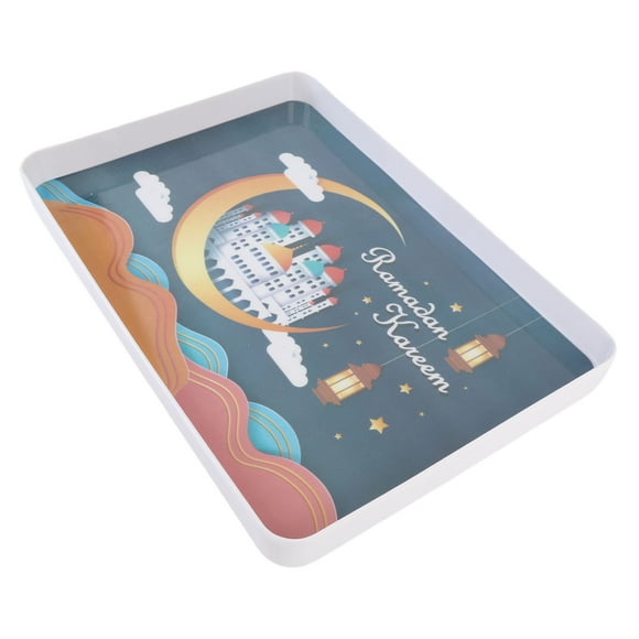 Rectangular Melamine Serving Platter, 13.8x9.1x1.3in Snack Trays, Reusable Serving Platters for Cookie, Appetizer, Charcuterie, Snack, Dessert, Food Display