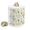 thumbnail image 2 of Feather Piggy Bank, Watercolor Style with Sea Shells Nautical Boho Style Chains Pendant Pattern, Ceramic Coin Bank Money Box for Cash Saving, 3.6" X 3.2", Multicolor, by Ambesonne, 2 of 4