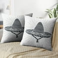 thumbnail image 3 of LALILO Throw Pillow Covers Vintage Mexican Traditional Sketch Cushion Cover 18" x 18", 2 Pack, 3 of 6