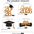 thumbnail image 2 of Double-sided 16 PCS Graduation Cake Toppers – Orange Class of 2026 Centerpieces Picks for Graduation Theme Party Decorations Supply, Graduation Party Decorations, 2 of 14