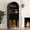 Black+Natural, variant on Leumius 71"Farmhouse Arched Bar Cabinet with Wine Rack and Wine Glass Holder, Tall Arched Display Cabinet, Arch Wine Bar Cabinets &Coffee Bar,Liquor Bars Cabinet for Living Dining Room Brown