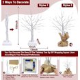 thumbnail image 3 of [ 2 Pack & Timer ] Prelit Lighted Birch Trees with 48 LED Warm White Lights DIY Burlap, Battery Operated Artificial Tabletop Christmas Tree for Home Indoor Holiday Xmas Christmas Decorations White, 3 of 5