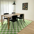 thumbnail image 3 of Softlife Classic Milk Flannel Checkered Rug for Living Room, 6' x 9', Green & Beige, 3 of 7