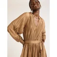 thumbnail image 4 of Scoop Women’s and Women's Plus Pleated Handkerchief Hem Dress with Long Sleeves, Sizes XS-4X, 4 of 4