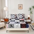 thumbnail image 2 of Manfei Sport Fitted Sheet Full, Baseball Game Bed Set, Black Gray 3-Piece, 1 Fitted Sheet and 2 Pillowcases, 2 of 6