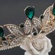 thumbnail image 3 of KAIYANG Tiara de princesa para boda, novia, fiesta de graduación, diadema con cristales y diamantes de imitación (verde), 3 of 5