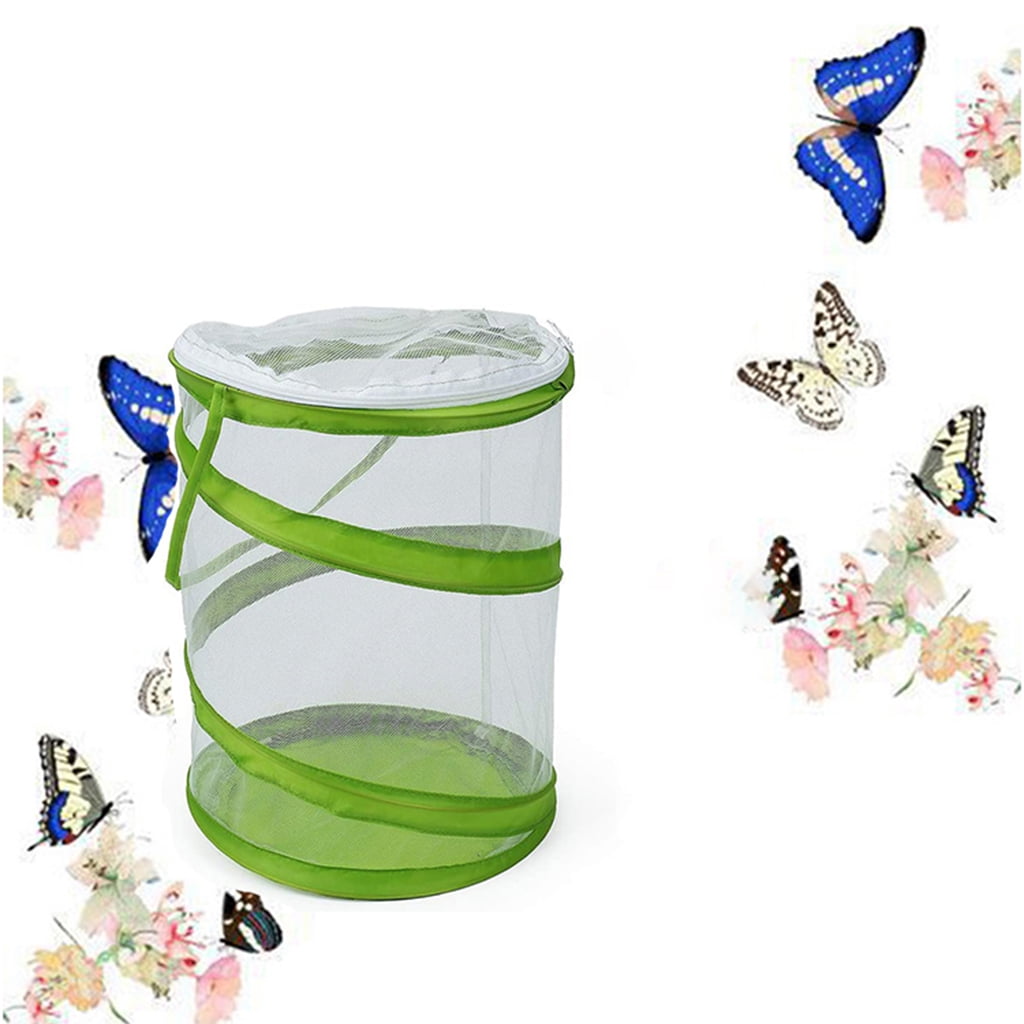 and Butterfly Habitat Cage Collapsible with Side and Accessories Decorative  Reusable Bug Terrarium for Outdoor - Small 