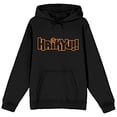 thumbnail image 3 of Mens Haiyuu!! Anime Cartoon Logo Text Black Graphic Print Hooded Sweatshirt - XXL, 3 of 6