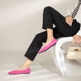 thumbnail image 2 of Ruiatoo Women's Flats Pointed Toe Knit Comfortable Slip On Ballet Flat Casual, Work Teacher Dressy Shoes Hot Pink 38, 2 of 5