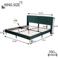 thumbnail image 3 of AUFANK King Bed Frame Upholstered Platform with Wooden Slats, Noise-Free, Green, 3 of 6