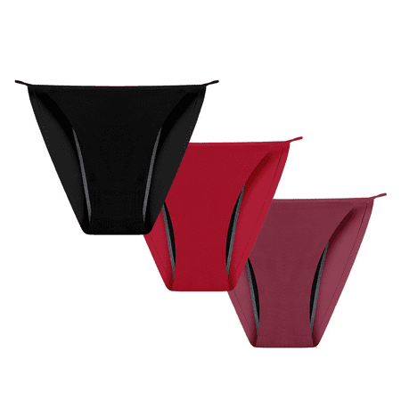 Fulorrnie Underwear for Women Plus Size Bikini Leakproof Breathable Panties Period Seamless Elastic Waist Panty Brick Red XL