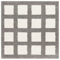 SAFAVIEH Norway Durward Plaid Area Rug, Grey/Ivory, 6'7" x 6'7" Square