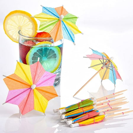 

144 Pieces Umbrellas Cocktail Umbrella Drink Picks Octagonal Star-Shaped Paper Parasol Cupcake Toppers Handmade Cocktail Parasol Sticks for Pool Party Favors Supplies Decorations