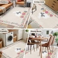 thumbnail image 5 of Area Rugs for Living Room Bedroom, Happy Easter 4'x6' Rug Washable Carpet Runner Indoor Outdoor, Bow Bunny Colorful Eggs Flowers Vines Non Slip Accent Floor Mats Rug for Kitchen, Office, 5 of 8