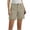 Khaki, variant on Shorts for Women 2026 Summer Elastic High Waist Wide Straight Leg Dressy Casual Office Work Shorts with Pockets