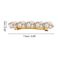 thumbnail image 4 of Unique Bargains 1 Pc Hair Barrettes Grace Pearl Crystal Barrette Clip White Gold Tone, 4 of 5