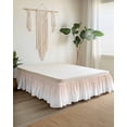 thumbnail image 2 of Pink White Ombre Wrap Around Bed Skirts for King Bed 18" Drop,Bed Skirt with Adjustable Elastic Belt Dust Ruffle Bed Valance for Bedroom Hotel Beige Gradient Color Modern Abstract Art Bed Frame Cover, 2 of 7