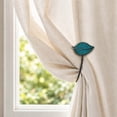 thumbnail image 5 of Evideco French Home Goods Curtain Holdbacks Set of 2 Teal Magnetic Curtain Tiebacks - Stylish Leaf Design in Resin - Convenient Accessories for Draperies, 5 of 8