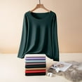 thumbnail image 4 of Ailaofu Women Long Sleeve Tops Cotton Loose Fit Tunic Shirts Crewneck Basic Tops T Shirts, 4 of 6