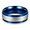 Blue, variant on Men's Textured Wide Band Ring, Stainless Steel Cross-Hatched Center, US Sizes 7-13, Gift for Him