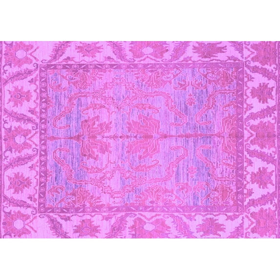 Ahgly Company Indoor Rectangle Oriental Purple Traditional Area Rugs, 5' x 8'