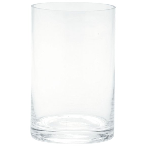 CC Home Furnishings Hand Blown Cylindrical Glass Candle Holder - 6" - Clear