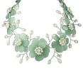 thumbnail image 3 of Sublime Floral Light Green Aventurine-Freshwater White Pearl Necklace, 3 of 4