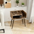 thumbnail image 3 of Giantex 2-Tier Nightstand  w/Open Shelves, Mid-Century Modern Bedside Table, End Table Side Table, Rustic Brown, 3 of 8