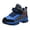 Z2 Blue, variant on Y-Sunset Boys Snow Boots Leather Waterproof Hiking Shoes, Plush Lined Thickened Non- Winter Boots for Big Kids, Warm Outdoor Boots
