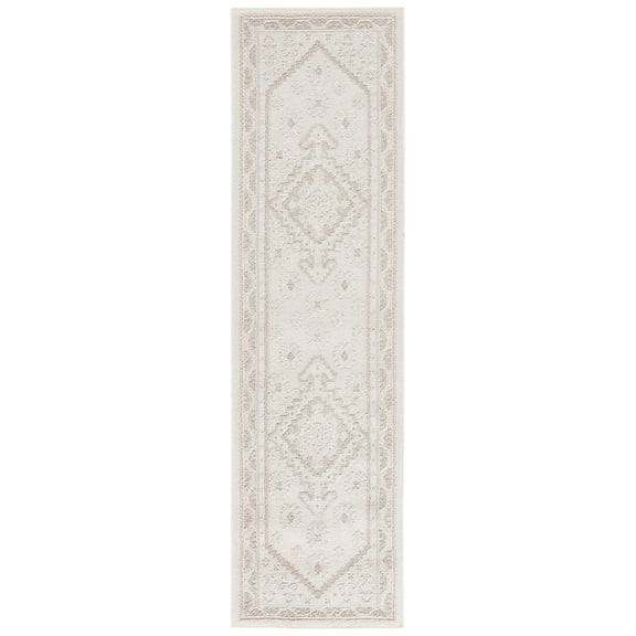 SAFAVIEH Paros Alfred Medallion Runner Rug, Ivory, 2' x 7'