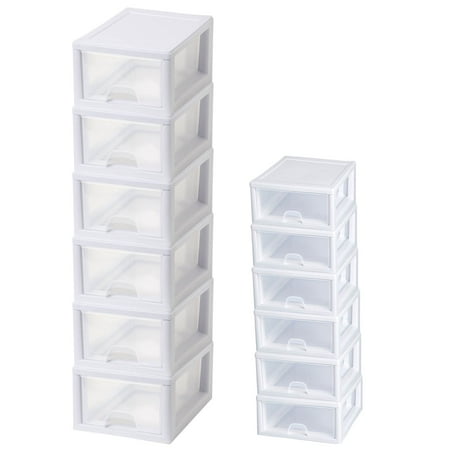 Sterilite 16 Qt Clear Stacking Storage Drawer Container 6 Pack 6