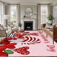 thumbnail image 3 of Valentines Area Rug 5x7 FT, Non Slip Bedroom Throw Carpet, Red Love Heart Botanical Gnomes Pink Washable Soft Floor Carpet Non-Shedding Rug for Dining Room Bedside Classroom Desk, 3 of 9