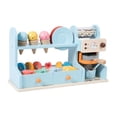 thumbnail image 2 of Juguete de helado de madera, juego de simulación, barra de helados, máquina para hacer café y postres 3 en 1 azul, 2 of 9