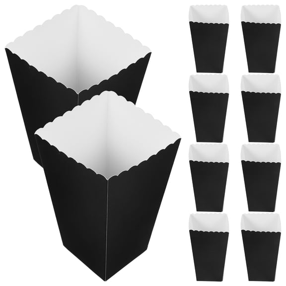 HONMEET Black Popcorn Packing Box Portable for Special Occasions 24Pcs