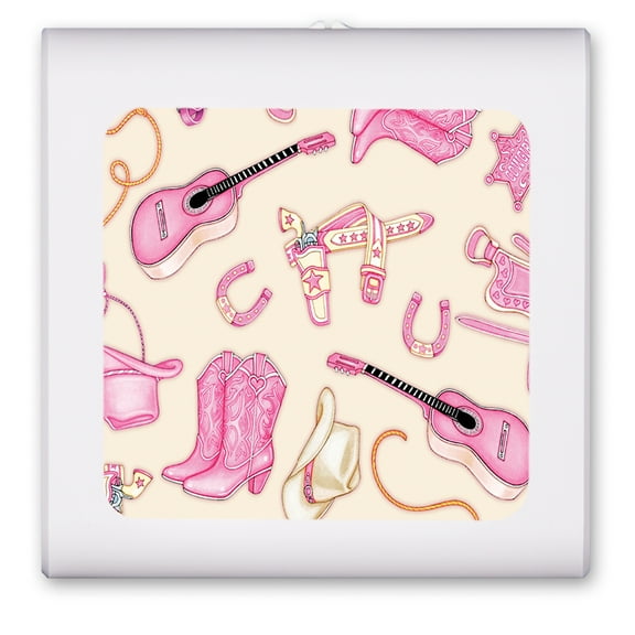 Plug in Dimmable LED Night Light with Dusk to Dawn Auto Sensor, Adjustable Brightness, Warm Light, Auto On/Off Nightlight for Bathroom, Hallway, Nursery, Bedrooms - Cowgirl (tan)