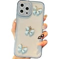 thumbnail image 3 of for iPhone 13 Pro Max Case 6.7 inch,Cute 3D Butterfly Bling Glitter Clear Transparent Case with Anti-Fall Lens Cameras Sparkly Soft TPU Case for iPhone 13 Pro Max Cover for Women Girls Blue, 3 of 14