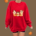 thumbnail image 1 of Jienlioq Hauts pour Femmes Liquidation Femmes Classique Imprimé d'Halloween Col Rond Manches Longues Chandail Ample Hauts, 1 of 7