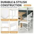 thumbnail image 4 of Euroco 5-Piece Extendable Dining Table Set for 4, Modern Compact 63" Foldable Square Kitchen Table Set with Storage Rack and 4 Upholstered Chairs for Small Places,White, 4 of 8