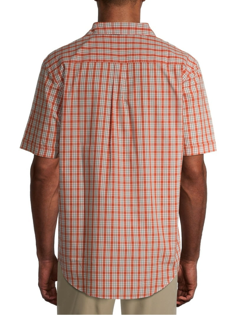 arrow men's short sleeve dress shirts Arrow Men's Hamilton Plaid Short-Sleeve Shirt