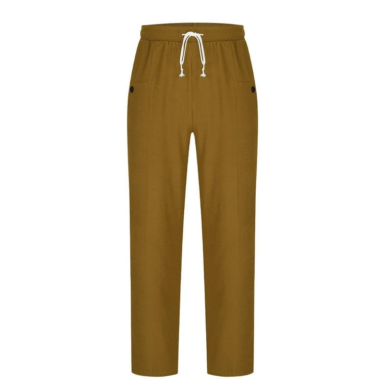 RYDCOT Men's Casual Chino Pants Relaxed Fit Drawstring Elastic