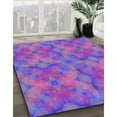 thumbnail image 3 of Ahgly Company Machine Washable Indoor Square Transitional Purple Area Rugs, 4' Square, 3 of 7