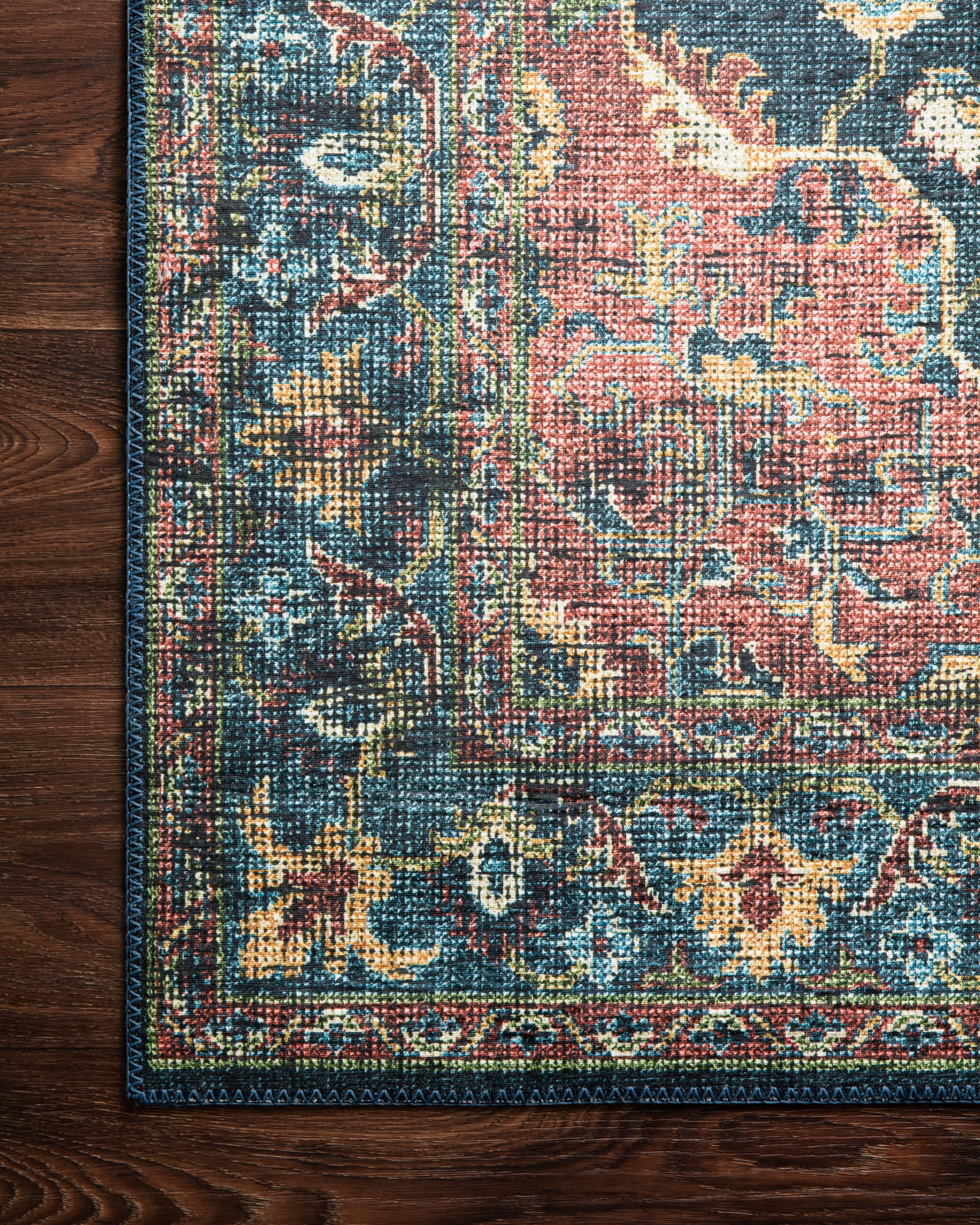 Loloi Skye Denim / Brick 8'-0" x 8'-0" Round Area Rug