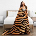 thumbnail image 5 of DouZhe Ultra-Soft Micro Fleece Lightweight Flannel Bed Blanket, Tiger Stripe Print Cozy Warm Throw Blankets, 60"x50", 5 of 7