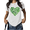 White-2, variant on Women White Heart Clover Cotton Graphic Tee Round-neck Printed Cotton T Shirt Black S-5XL
