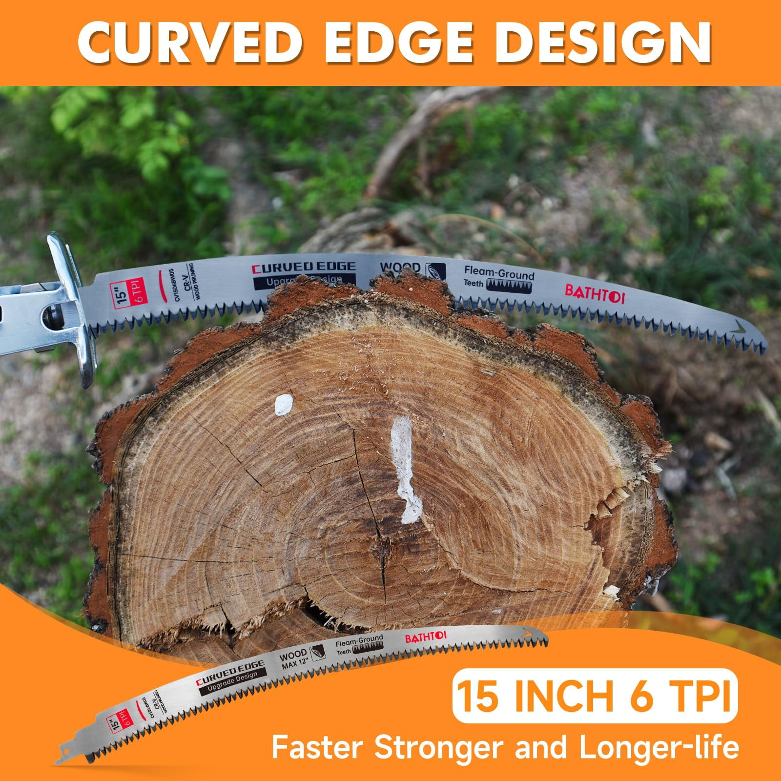 Japanese Teeth Reciprocating Saw Blades, 15-Inch 6TPI for Wood Cutting & Tree Pruning