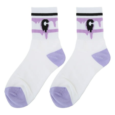 

SIEYIO Creatively Purple Series Socks Female Middle Tube Socks Cute Student Socks